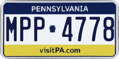 PA license plate MPP4778