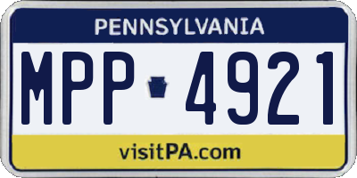 PA license plate MPP4921