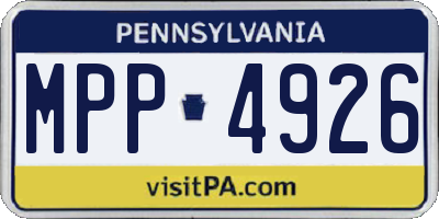 PA license plate MPP4926