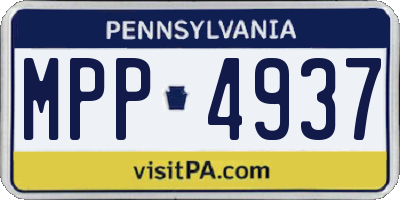 PA license plate MPP4937