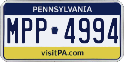 PA license plate MPP4994