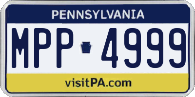 PA license plate MPP4999