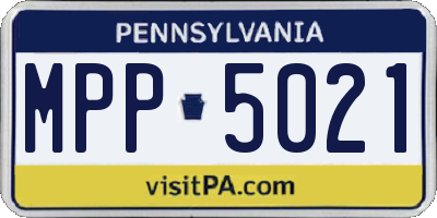 PA license plate MPP5021