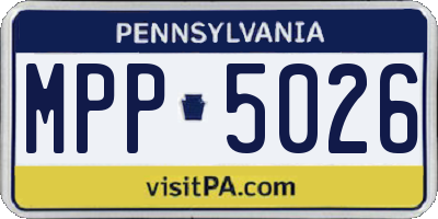 PA license plate MPP5026