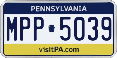 PA license plate MPP5039
