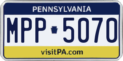 PA license plate MPP5070