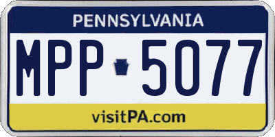 PA license plate MPP5077