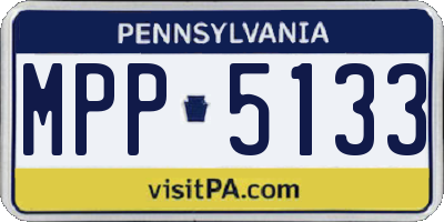 PA license plate MPP5133