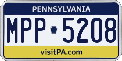 PA license plate MPP5208