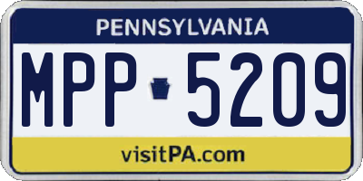 PA license plate MPP5209