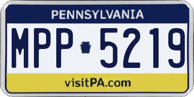 PA license plate MPP5219