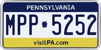 PA license plate MPP5252