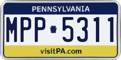 PA license plate MPP5311