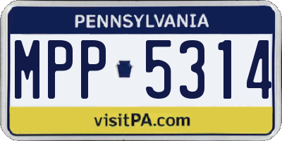 PA license plate MPP5314