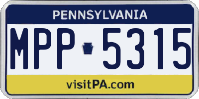 PA license plate MPP5315