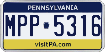 PA license plate MPP5316