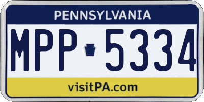 PA license plate MPP5334