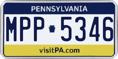 PA license plate MPP5346