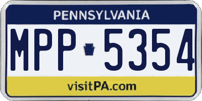PA license plate MPP5354
