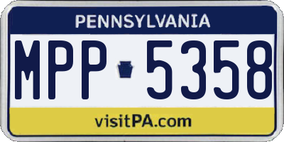 PA license plate MPP5358