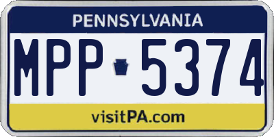 PA license plate MPP5374