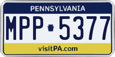PA license plate MPP5377
