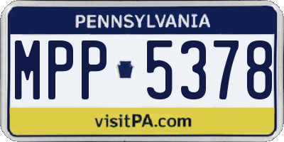 PA license plate MPP5378
