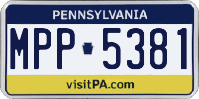PA license plate MPP5381
