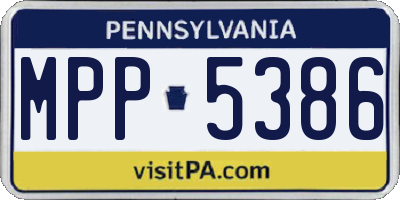 PA license plate MPP5386