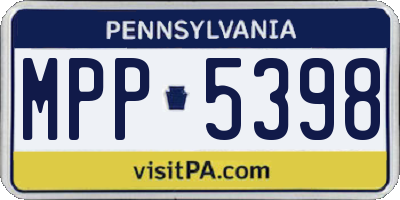 PA license plate MPP5398