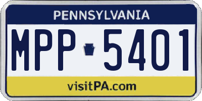 PA license plate MPP5401