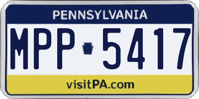 PA license plate MPP5417