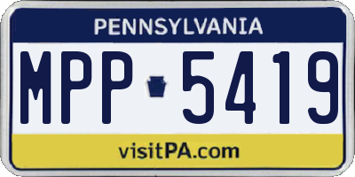 PA license plate MPP5419