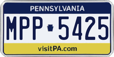 PA license plate MPP5425