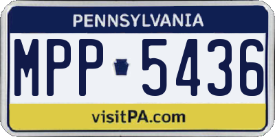 PA license plate MPP5436