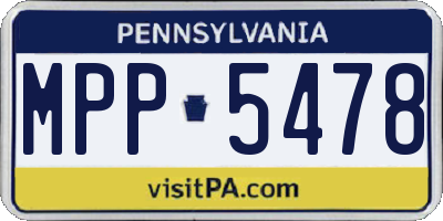 PA license plate MPP5478