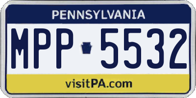 PA license plate MPP5532