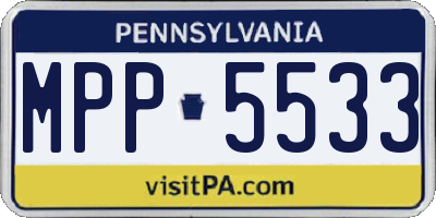 PA license plate MPP5533