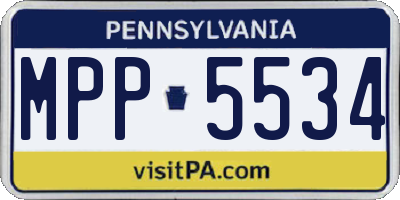 PA license plate MPP5534