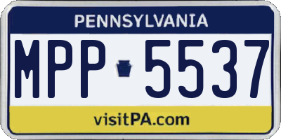 PA license plate MPP5537