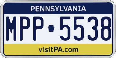 PA license plate MPP5538