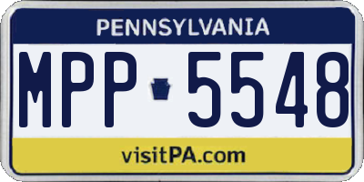 PA license plate MPP5548