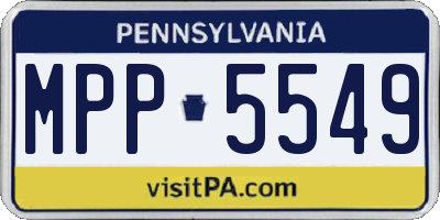 PA license plate MPP5549