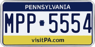 PA license plate MPP5554