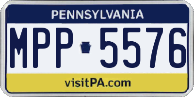 PA license plate MPP5576
