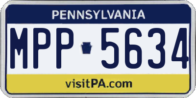 PA license plate MPP5634