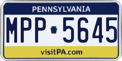 PA license plate MPP5645
