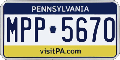 PA license plate MPP5670