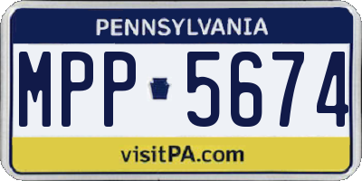 PA license plate MPP5674