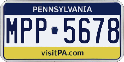 PA license plate MPP5678